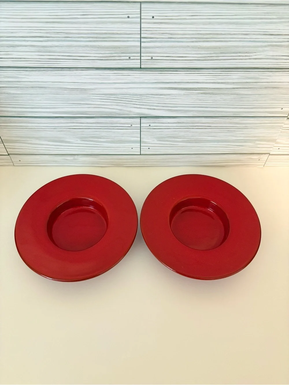 Vintage Mamma Ro Red Candleholders Pair Italian Glazed Terracotta Pottery 1